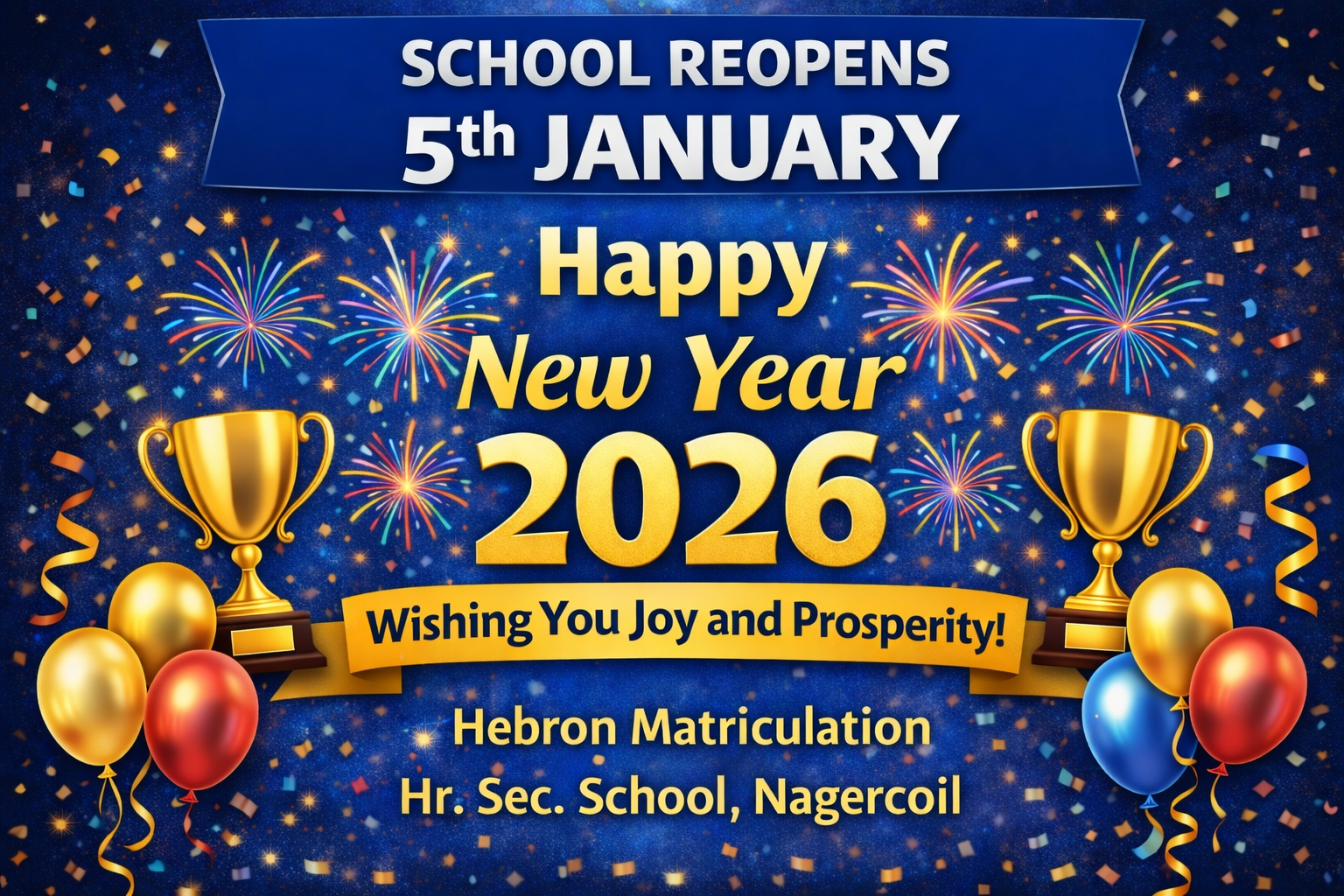 New Year Greetings & School Reopening Notice